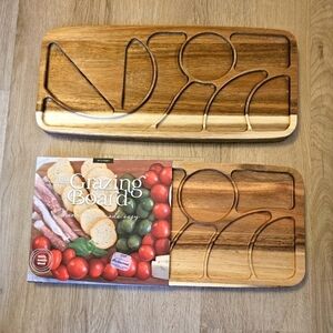 New Holiday Grazing Board 100% Acacia Wood Appetizer Charcuterie 16x7